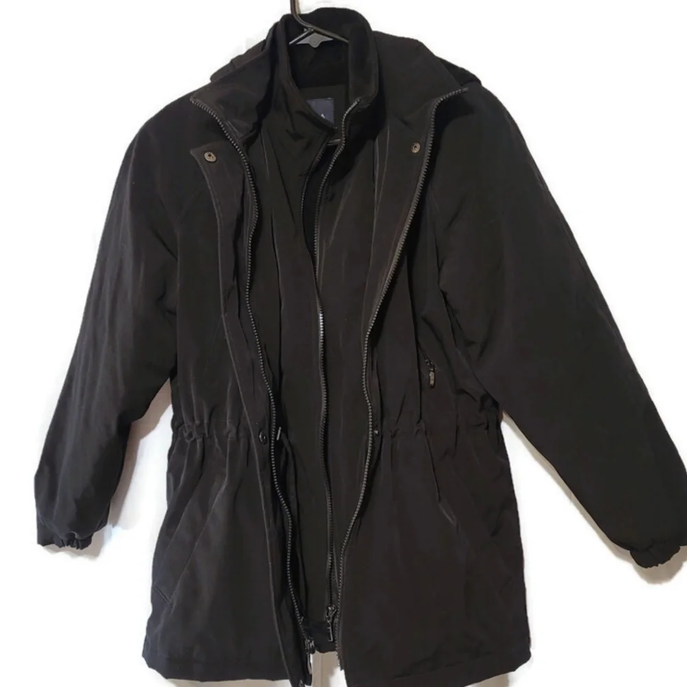 Nautica Womens Size Small Black Full Zip Hooded Warm Winter Coat - Picture 2 of 6